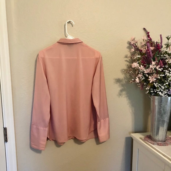 Who What Wear Large Long Sleeve Pink Blouse - Picture 2 of 3